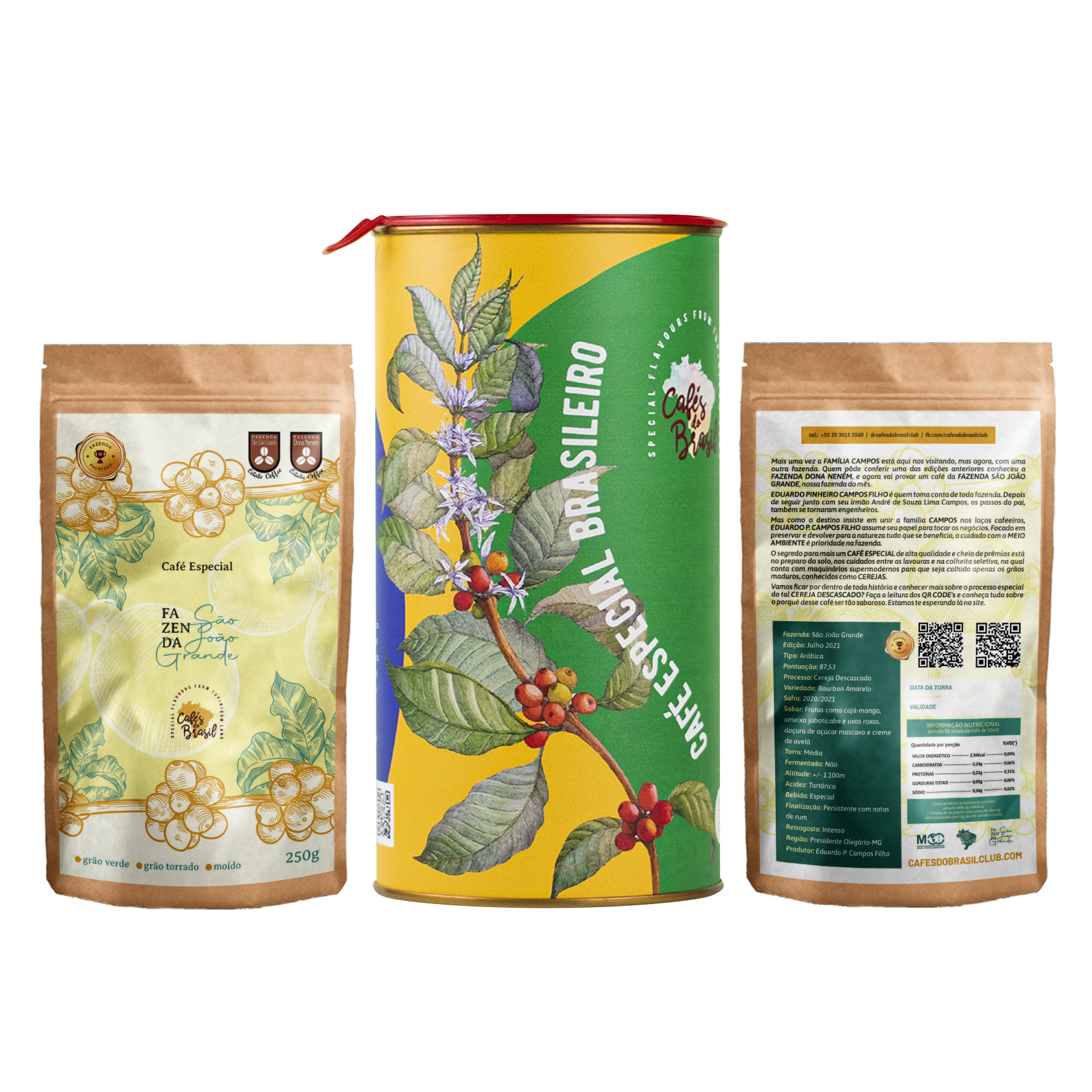 cafés do brasil - aplicação embalagem - fazenda são joão grande - com lata